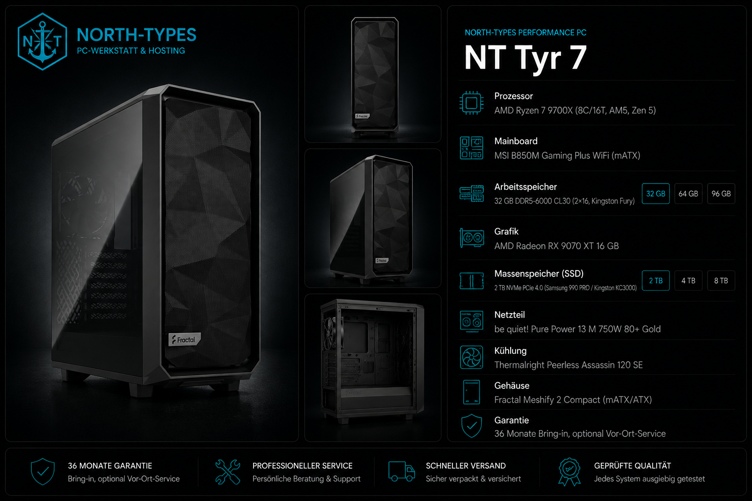 NT Tyr 7 – Ohne Betriebssystem, 64 GB, 8 TB