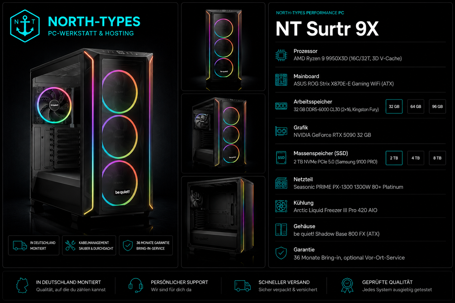 NT Surtr 9X – Ohne Betriebssystem, 96 GB, 4 TB